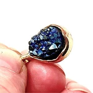 14K Gold Blue Crystal Pendant! You will need a chain. It's Stunning in person.